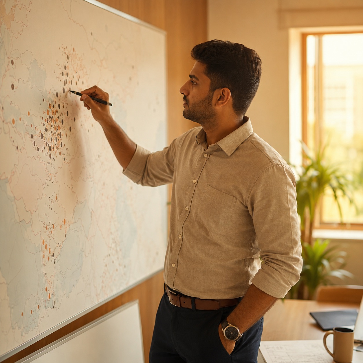 An analyst studying a regional talent map